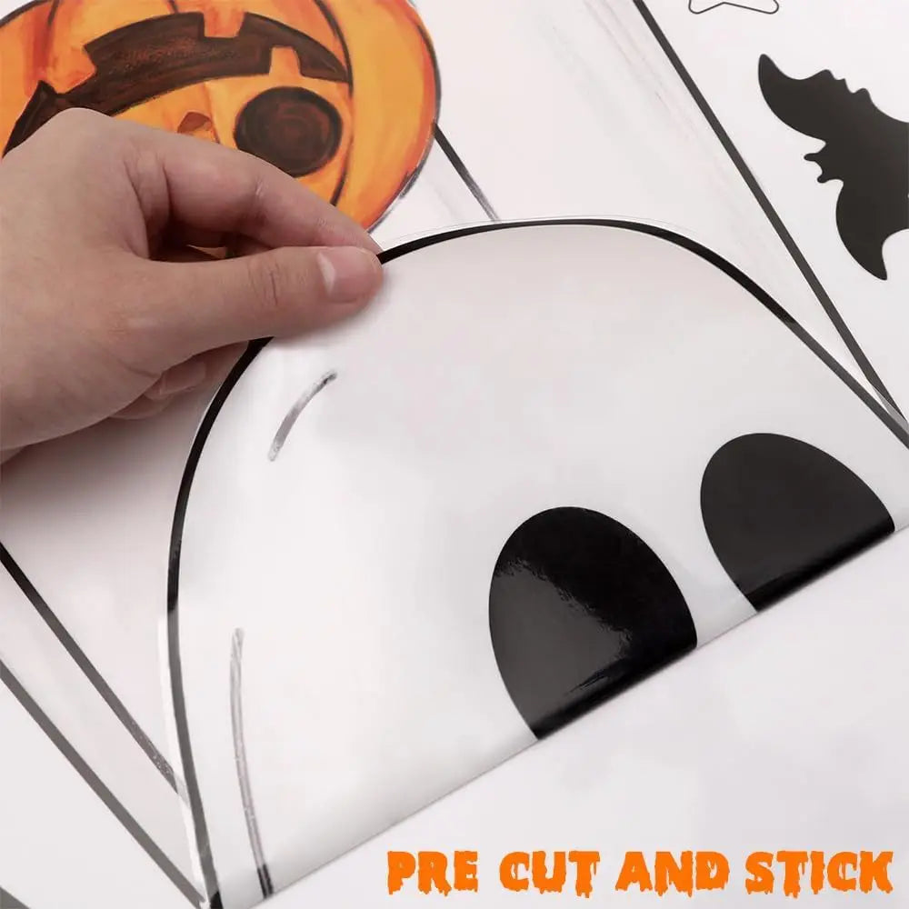 Halloween Window Decoration Stickers Ghost Scene PVC Self-Adhesive Glass Clings Holiday Atmosphere Decor Clearance Sale Set