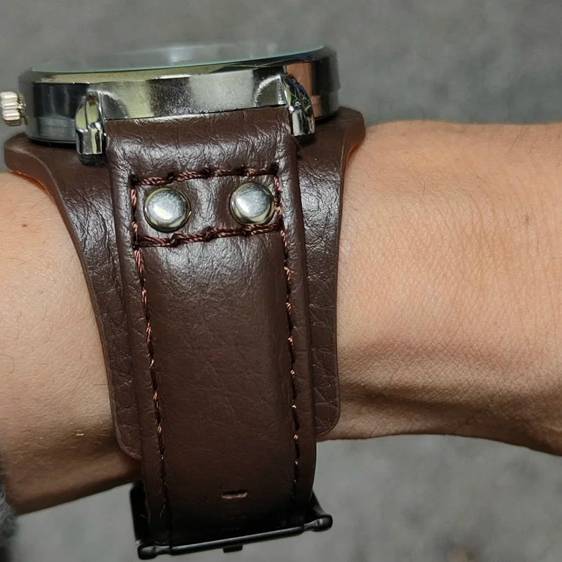 20 22mm Cow Leather Watch Strap for Fossil CH2564 CH2565 CH2891CH3051 Wristband Black Brown Tray Band with Rivet Style bracelet