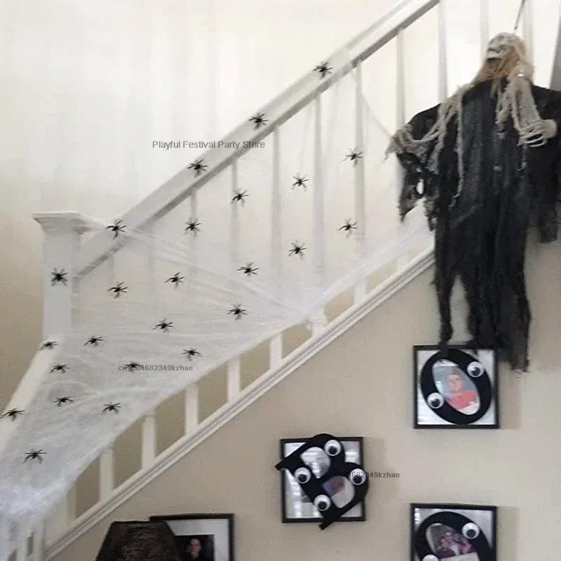 20/50pcs Halloween Spiders Decorations Small Black Plastic Spiders Haunted House Spider Decoration Simulation Tricky Decorations