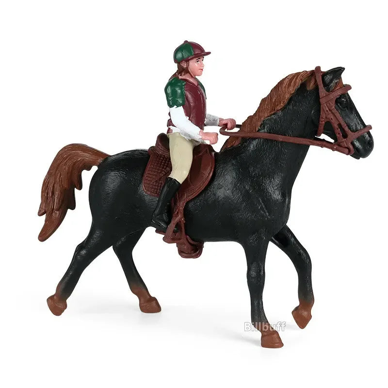 DIY Horse Race Model Horseman Farm Animal Figurines Action Ma Chang takes a shower Emulation Toys for Children Christmas Gift