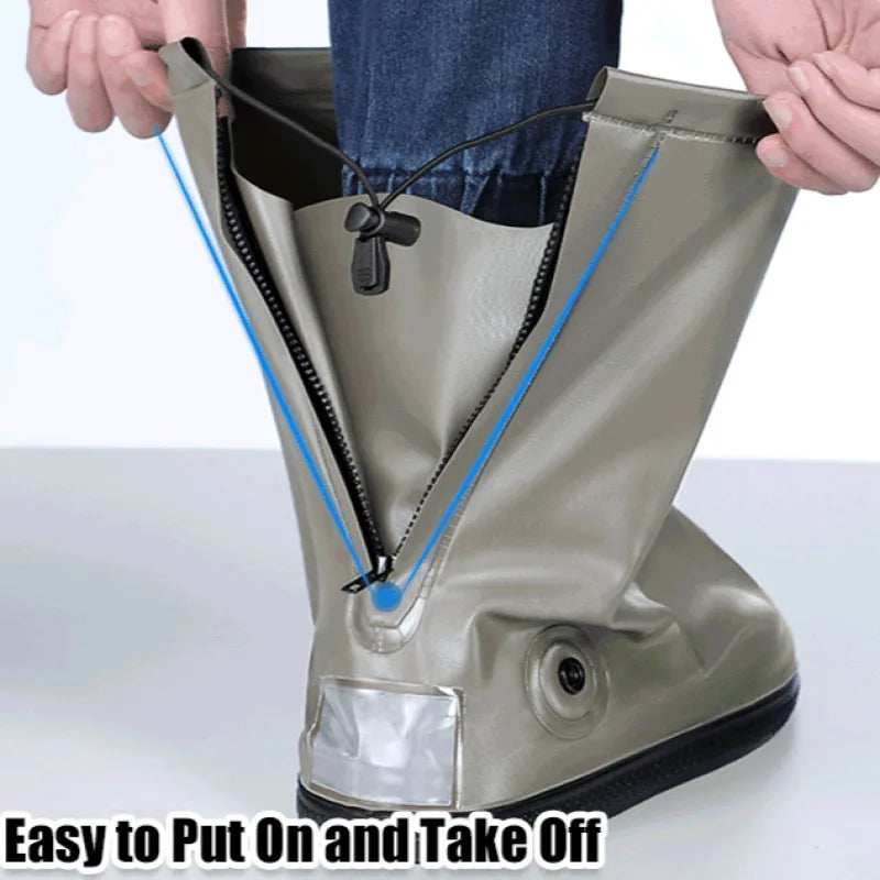 Waterproof Tall Silicone Shoe Covers Antislip Outdoor Travel Rainproof Boot Covers