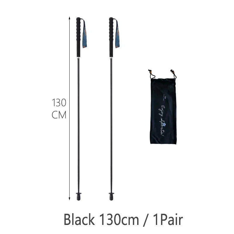 110g Ultra Light Weight Trekking Poles Folding Hiking Sticks Portable Carbon Fiber Collapsible Nordic Walking Cane Sticks Bags