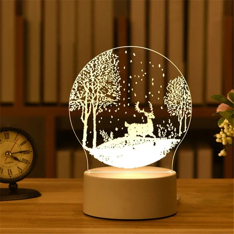 3D Visual Illusion Night Light Visual Creative LED Desk Lamp Changes USB Powered Gift for Kids