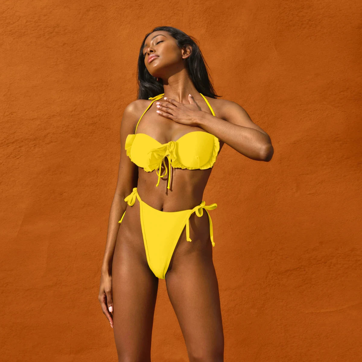 2023 Sexy Brazilian Bikini Set High Waist Golden Printed Women Swimwear Push Up Bikinis Swimsuit Female Biquini Bathing Suit