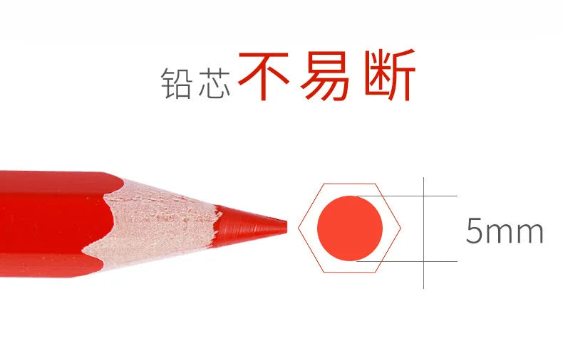 10Pcs Big Pencil,Red&Blue Double-Ended,Medical Science Laboratory Plotting Construction Wood Working Mark Stationery