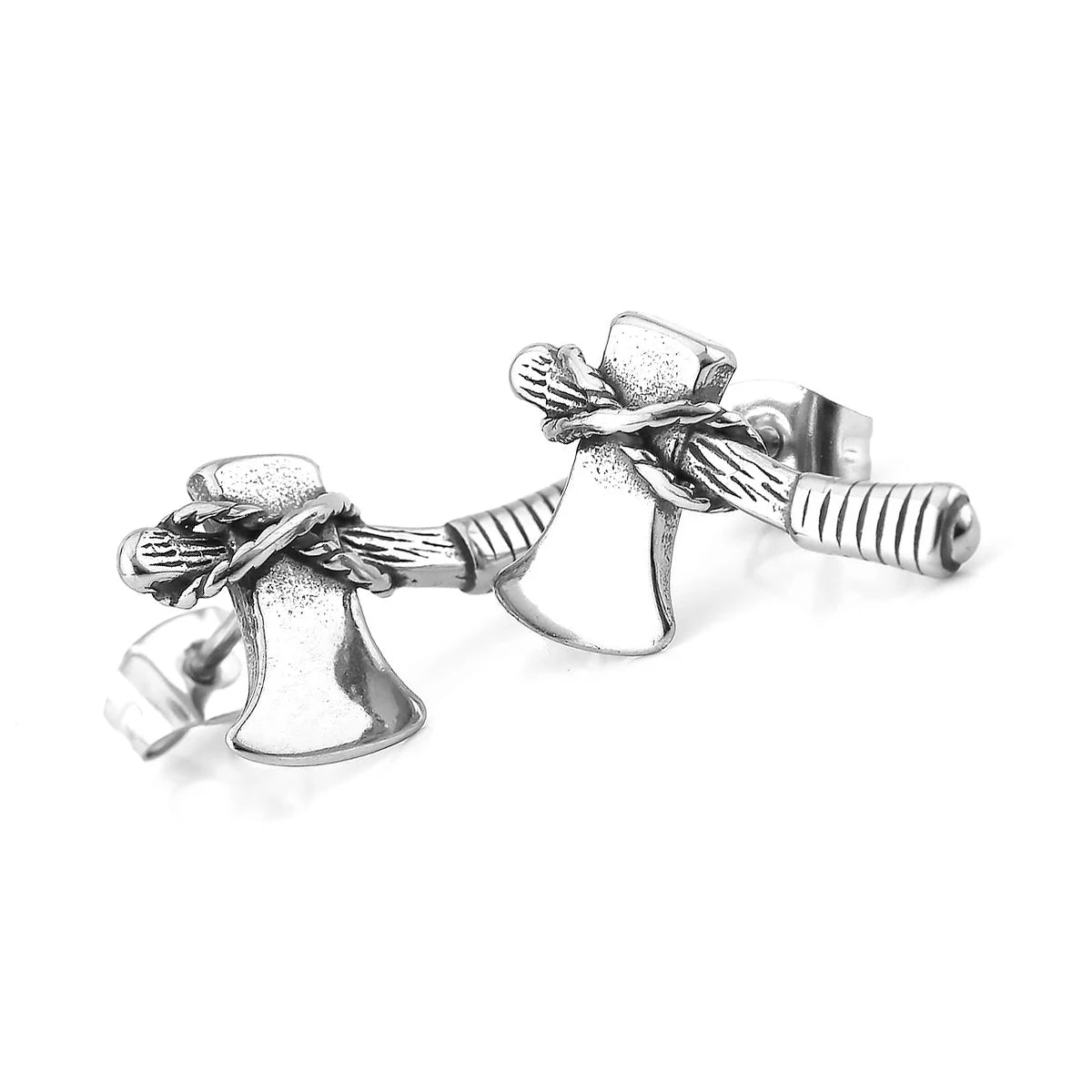 Nordic Vikings Slavic Axe Stud Earrings For Men Punk Rock Style Stainless Steel Earrings Fashion Charm Biker Daily Jewelry Gift