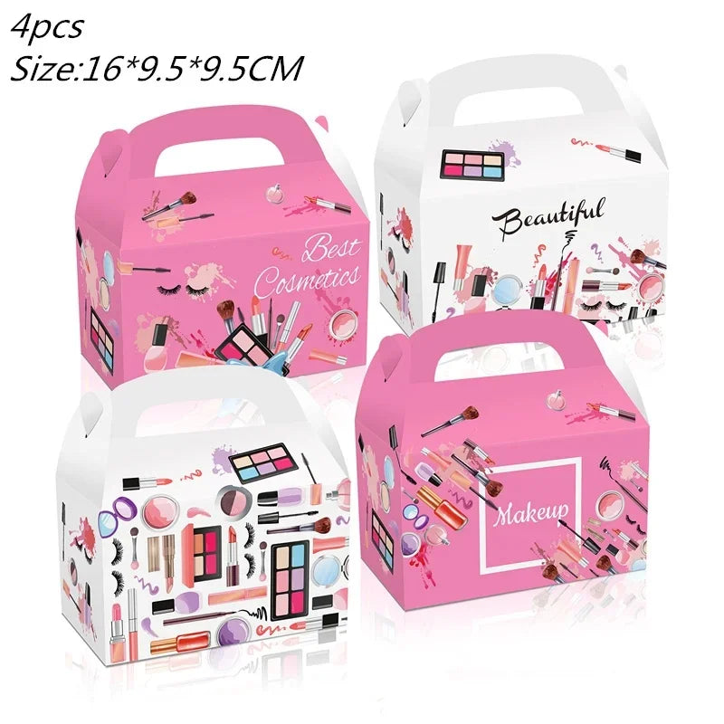 130*220cm Spa Make Up Theme Tablecloth Decoration Kids Girls Birthday Party Makeup Disposable Table Cover Baby Shower Supplies