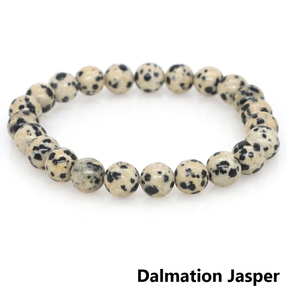 Women Men Bracelet Natural Rainforest Jasper Crystal Round Beads Wrist Chain Chakra Healing Energy Stretch Charm Strand Jewelry