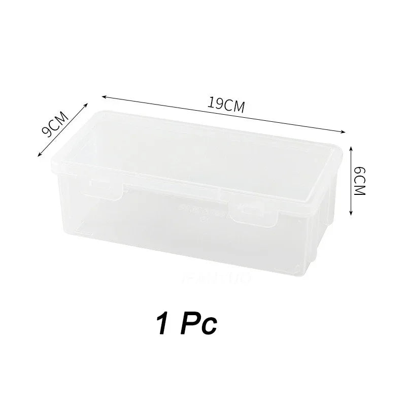 1/3Pc Clear Pencil Box Large Capacity Plastic Organizer Storage Boxes Bulk Stackable Design Portable Office Supplies For School