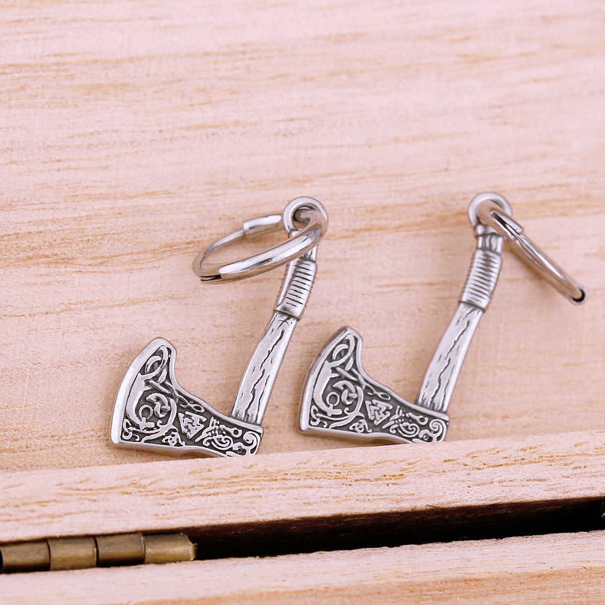 Fashion Viking Valknut Rune Axe Stainless Steel Men Drop Earrings Amulet Hip-hop Rock Biker Teenage Earrings Jewelry Accessories
