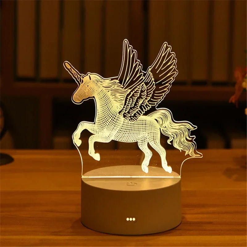 3D Visual Illusion Night Light Visual Creative LED Desk Lamp Changes USB Powered Gift for Kids