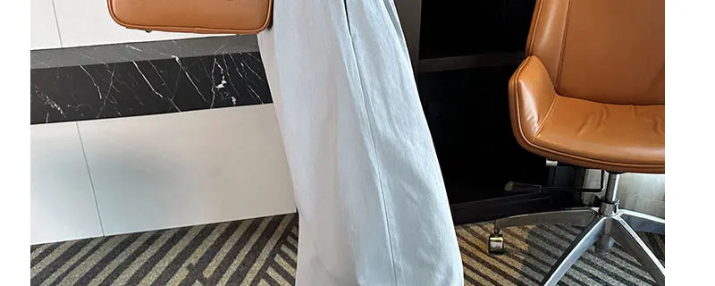 Summer Pregnant Woman Washed Cotton Trousers High Waist Ankle-length Plus Size Maternity Casual Pants Wide Legs Pregnancy Pants