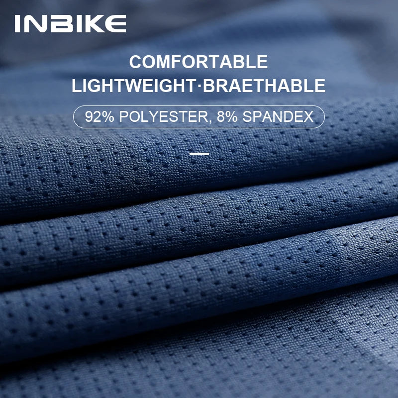 INBIKE Summer Men's Cycling Short Sleeve Bicycle Jersey Quick-Dry Road Bike Riding Shirt Man MTB Cycling Clothing with Pockets