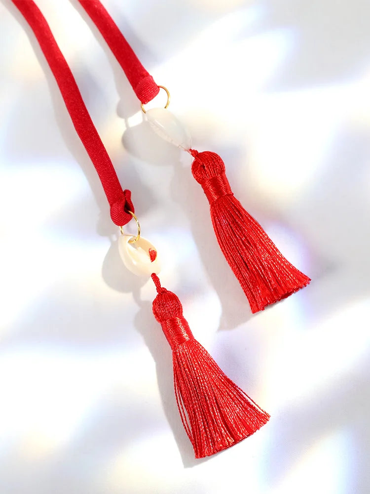 ZRTAK String Beachwear Shell Tassels Red Bikinis Sexy Swimsuit Women Two Piece Biquini Bathing Suit Swimwear Triangle Bikini Set
