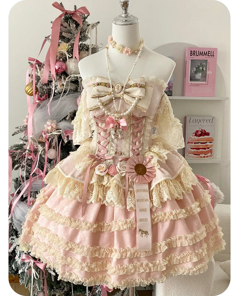 Original Romantic Atmosphere Cute Girls Skirt Sets 2025 Spring and Summer Sweet Lolita Tube Top Slim Top and Skirt 2-piece Set
