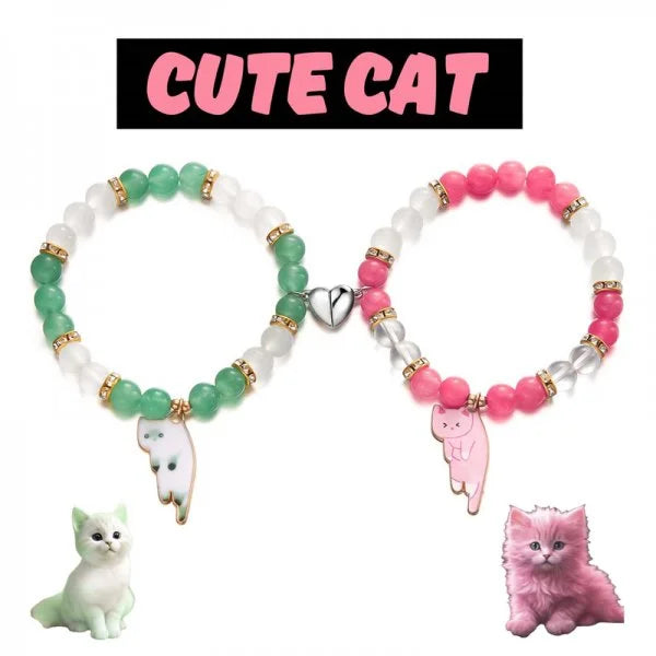 Handmade Couple Cute Cat Bracelet Unique Stylish Hand Rope For Women Men Beaded Woven Bracelet Wrist Jewelry Gifts