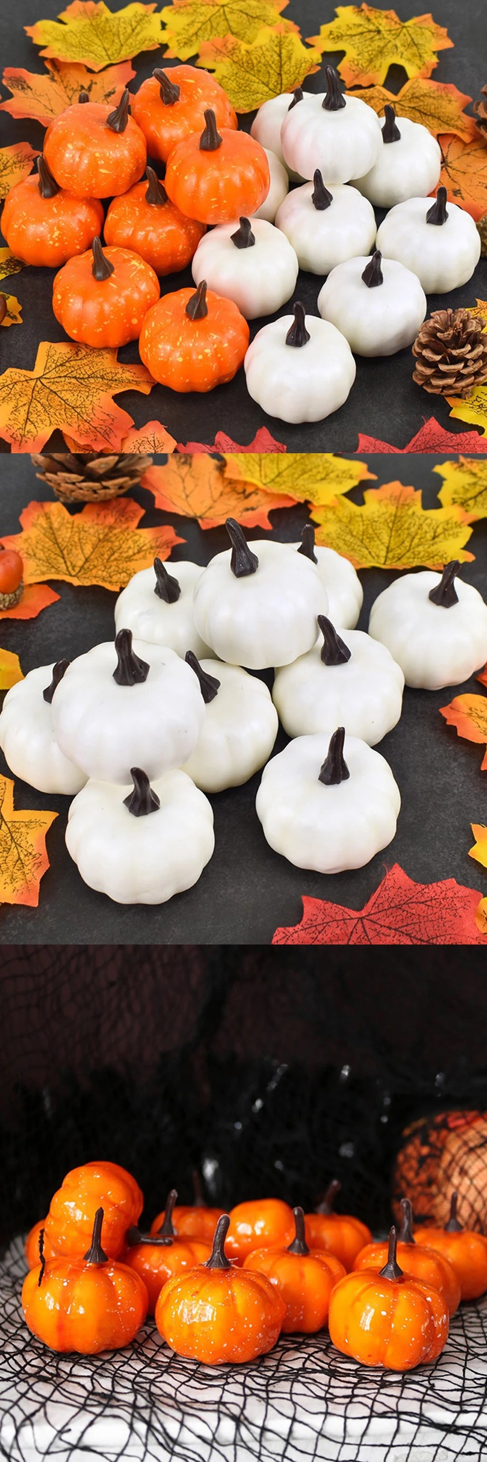 6PCS/Lot Simulated Pumpkin Yellow/White Available DIY Decoration Photography Prop for Thanksgiving Halloween Atmosphere Gift ZYF