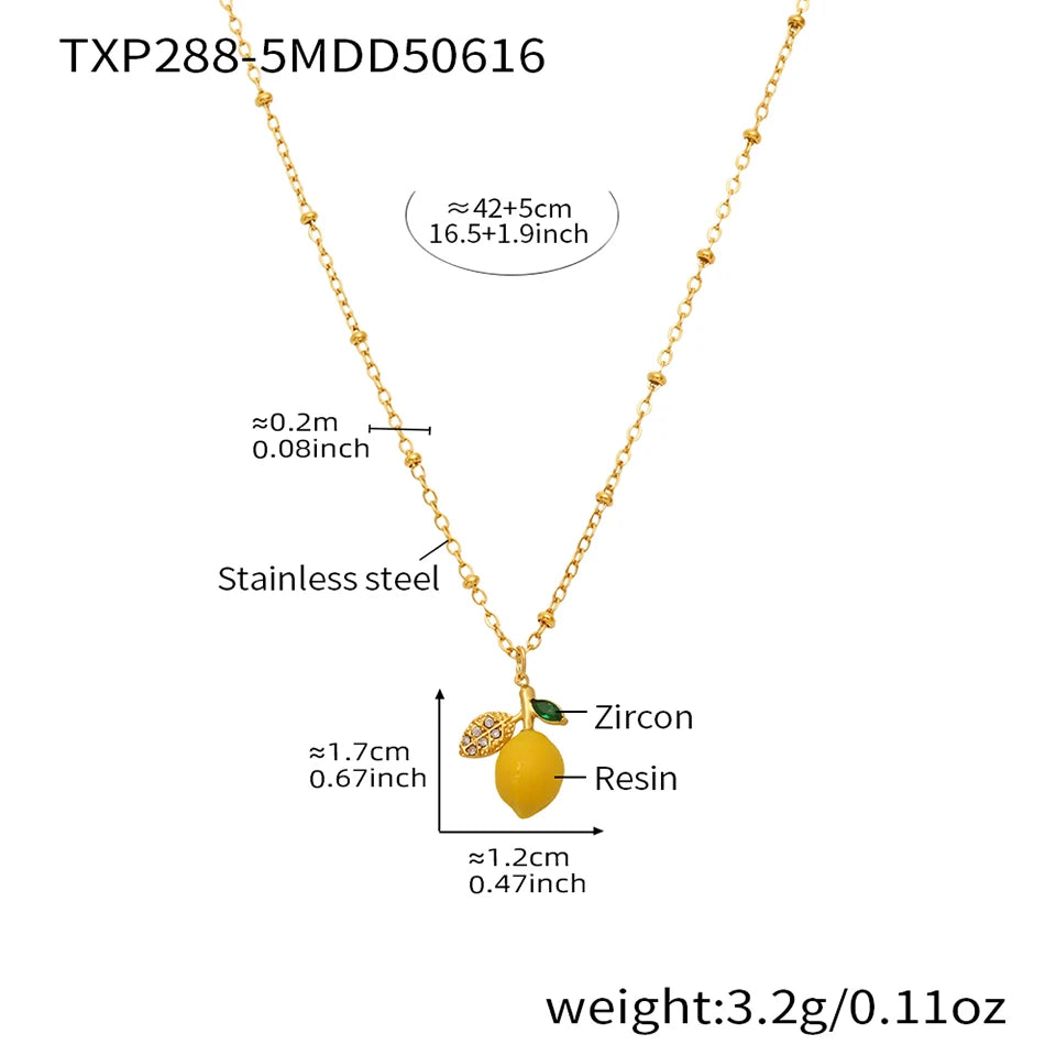 Shell Beads Bracelet With Multi Lemon Charms For Women Handmade Beaded Bracelets Matching Earrings Necklace Cute Jewelry Sets