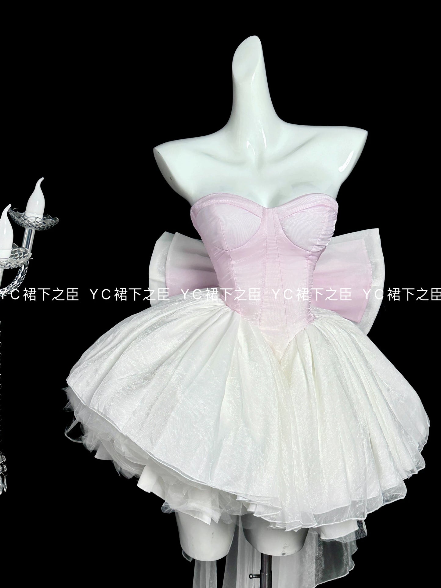 Tube Top Dress Sweet Japanese Lolita Heavy Industry Birthday Dresses Waist Thin Bow Trailing Fluffy Princess Vestidos For Women