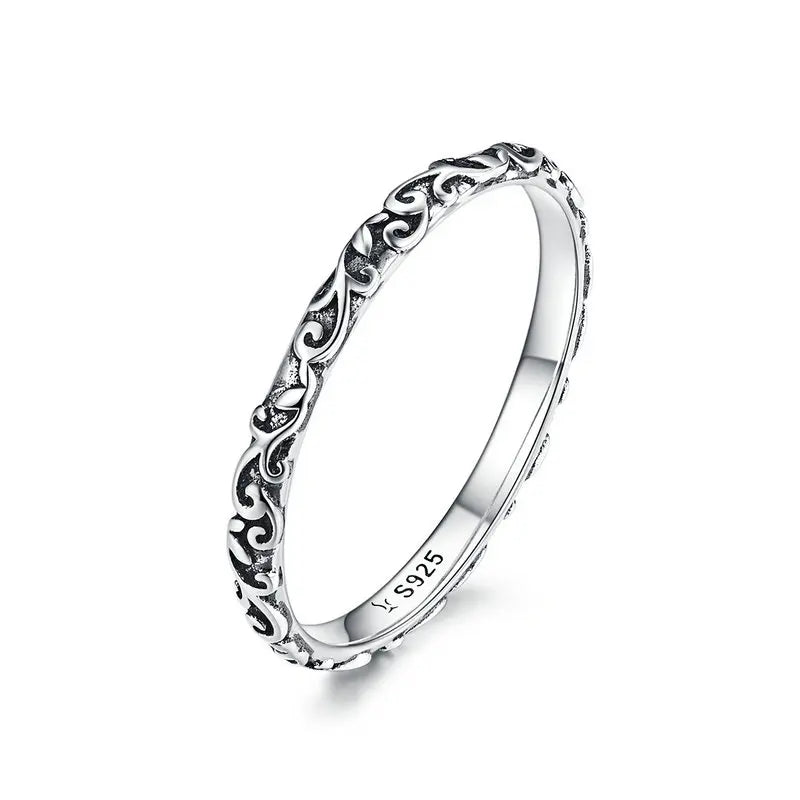 WOSTU European 925 Sterling Silver Simple Rings For Women Wedding Engagement Heart Rings With Zircon Original Female Jewelry