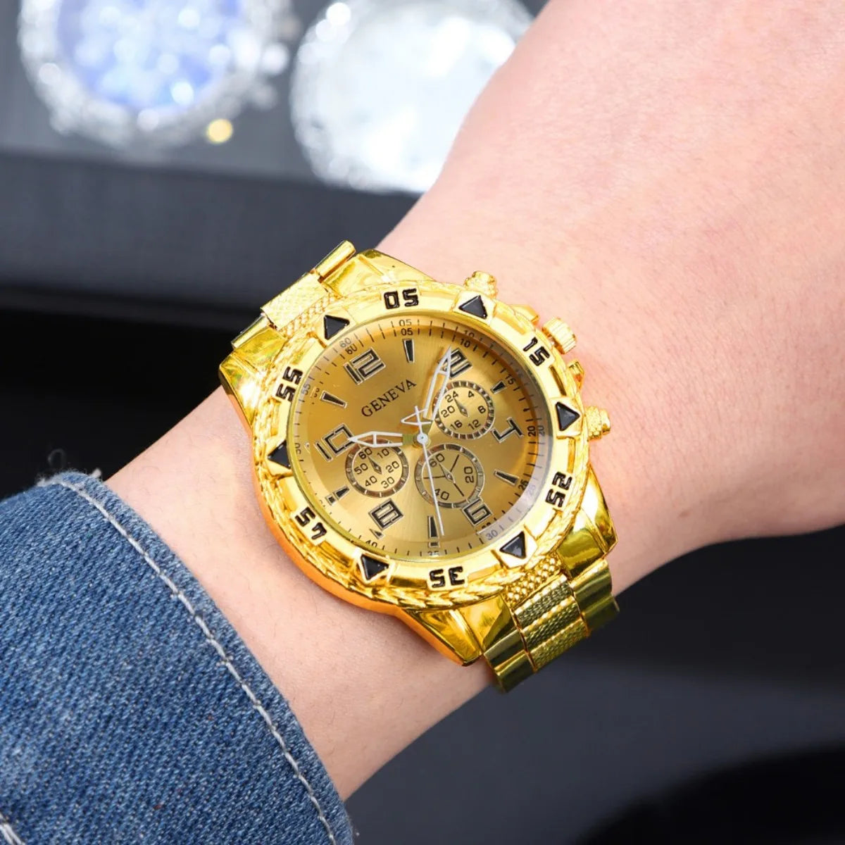 4 Pcs/set Men's Watch Casual Men Watches Set Quartz male wristWatch Fashion Accessories 3pcs Fashion Accessories Ideal Gifts
