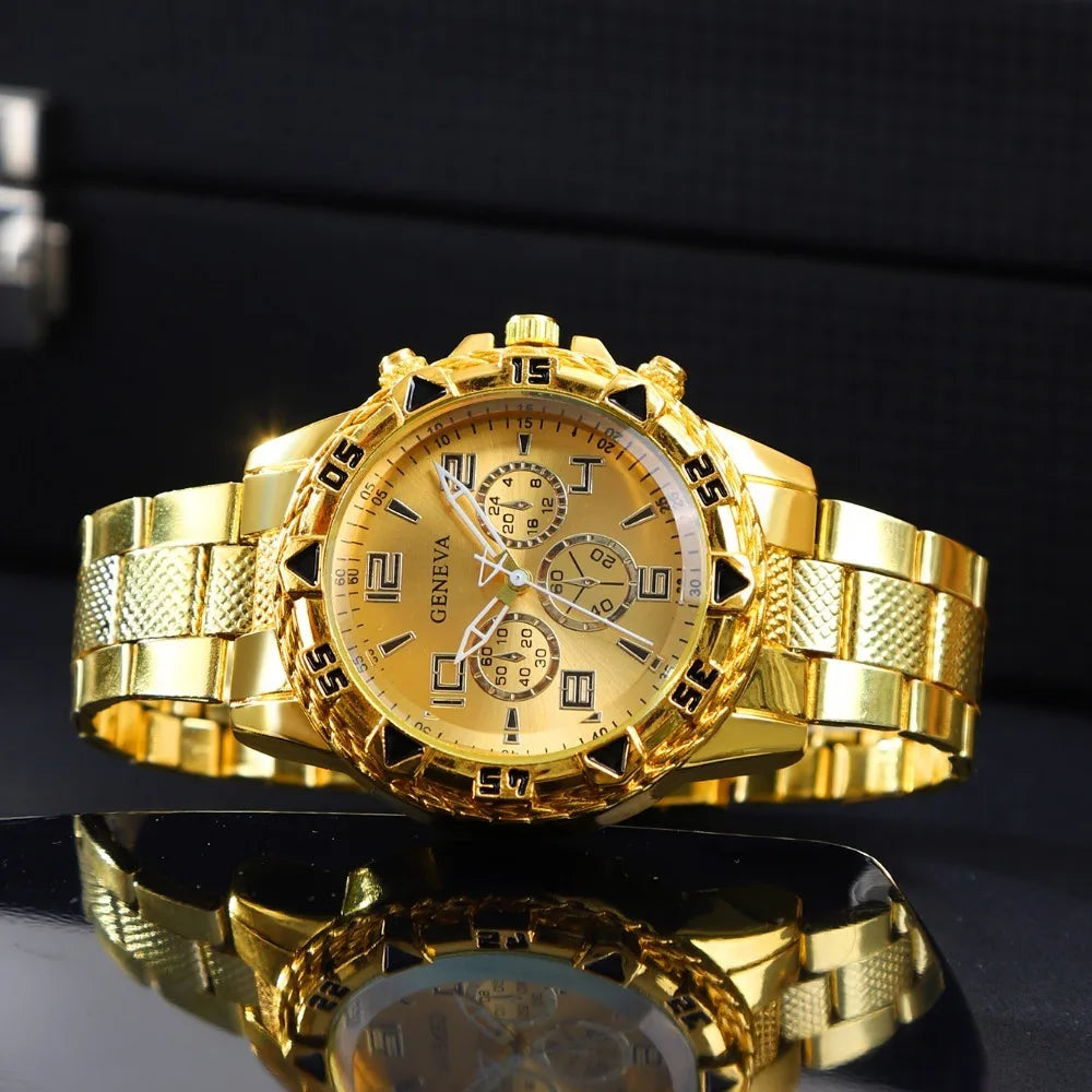 4 Pcs/set Men's Watch Casual Men Watches Set Quartz male wristWatch Fashion Accessories 3pcs Fashion Accessories Ideal Gifts