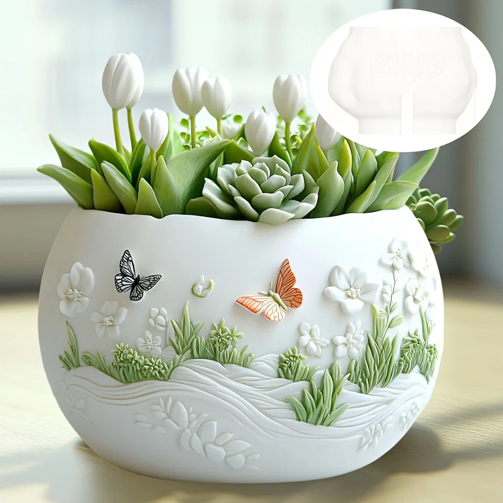 Windmill Town Succulent Plant Pot Silicone Mold Windmill Town House Relief Flower Pot Resin Mold Dream house storage box molds