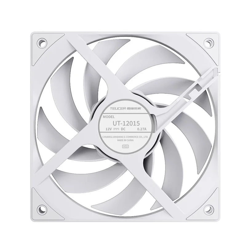 Teucer UT-12015 Ultrathin 15mm Thinckness 12cm Chassis Fan 12V/4Pin PWM FBD Bearing PC Case Cooling Ventilator 1-10pcs with Hub
