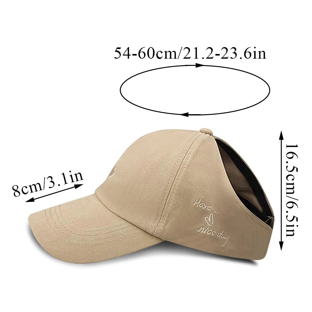 Y2K Sweet Bright Pink Rose Red Women Summer Hat Sun Cap Adjustable High Ponytail Baseball Caps Sun Protection Visor Hat Golf Cap