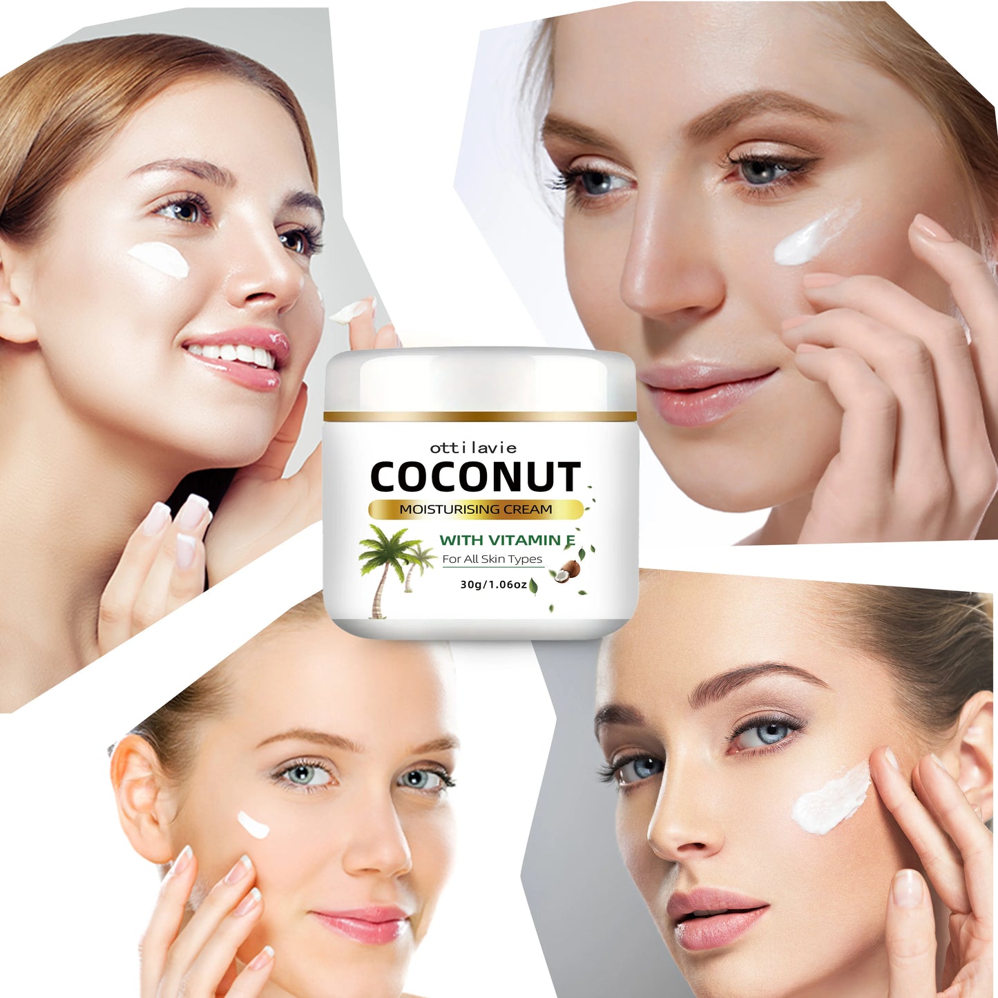 24-Hour Hydrating Coconut Cream with Vitamin E + Collagen | Hypoallergenic & All Skin Types | Nourishing Coconut Extract