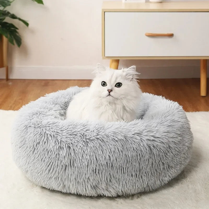 40-70cm Home Plush Pet Nest Super Soft Warm Detachable and Washable Round Pet Bed for Dog and Cat House Winter Warm Sleeping
