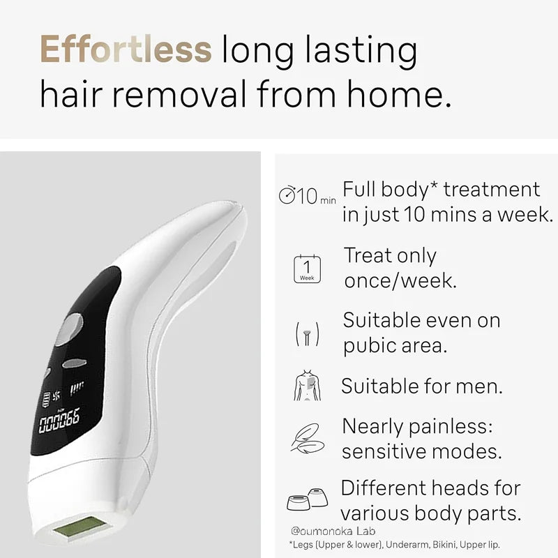 IPL Hair Removal Device 999999 Flashes Permanent Epilator Body Treament Home Use for Women Men Facial Shaver Cutting Machine