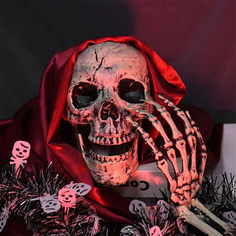 Realistic Skeleton Stakes Halloween Realistic Skull Skeleton Head Human Hand Arms for Halloween Party Home Garden Lawn Decor