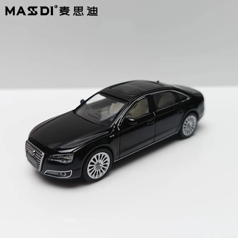 Maisdi 1/64 Scale Audi A8L D4 Generation Sedan Simulation Alloy Car Model Collectible Ornament Ideal Christmas Gift Toy Vehicle