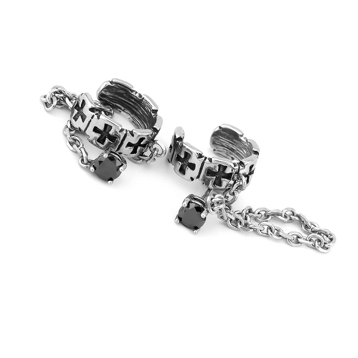 Vintage Cross Stud Earrings Men Women Fashion Hip Hop Earrings Party Stainless Steel Jewelry Gift