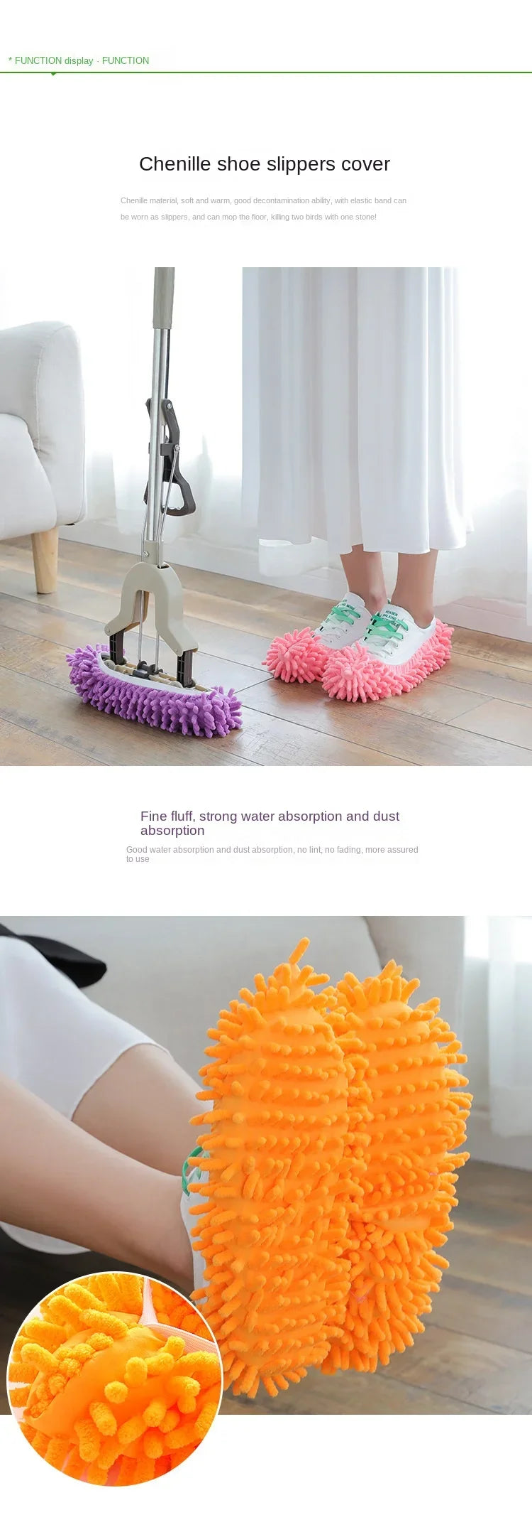 1PCS Floor Dust Cleaning Slippers Shoes Cleaning Cloth Lazy Mopping Shoes Home Floor Cleaning Microfiber Cloth Shoes