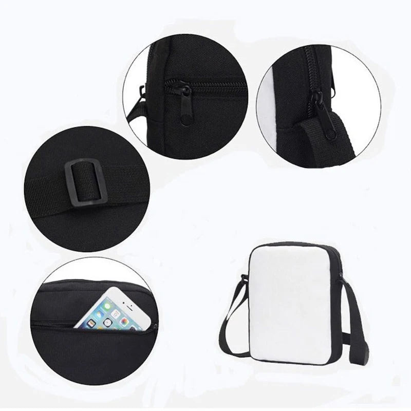3pcs Set Smiling 3D Critters School Backpack with Pencil Bag Shoulder Bags Large Capacity Cartoon Amine Game Child Backpack