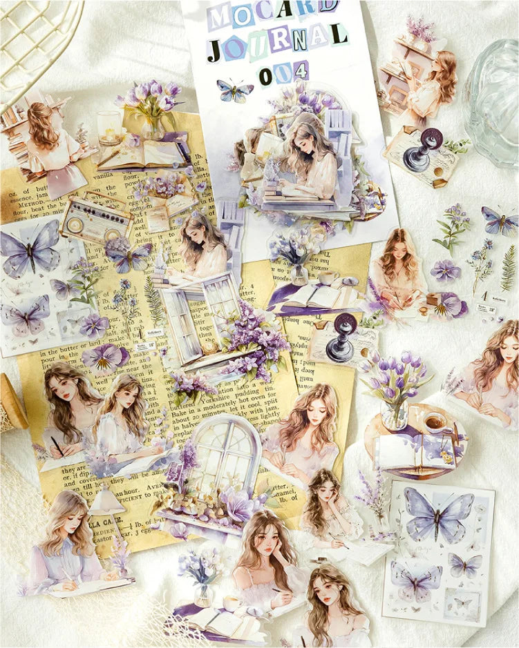 40pcs/lot Kawaii Stationery Stickers The Handbook of Women DIY Junk Journal Paper stickers Planner Decorative Mobile stickers