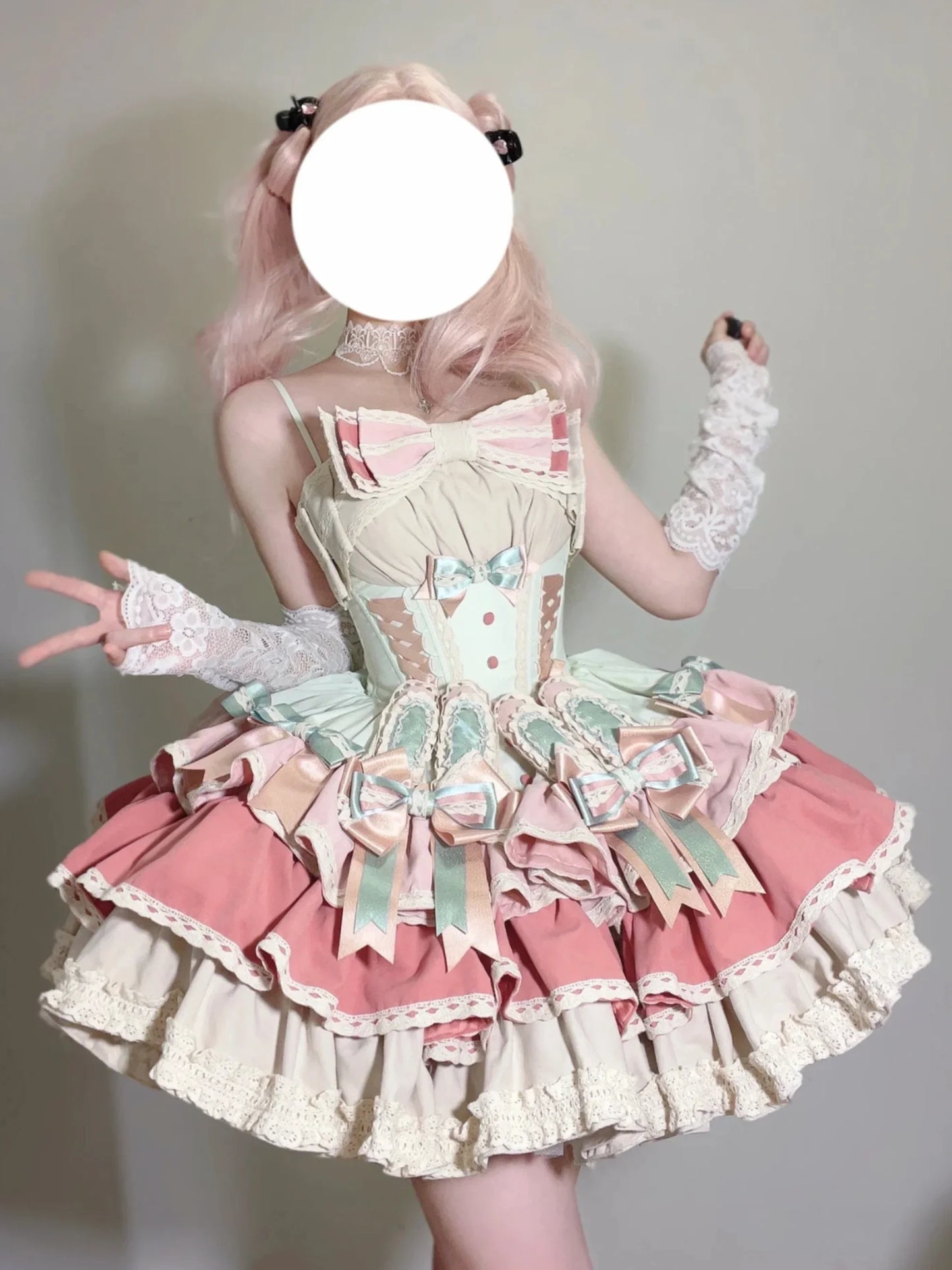 French Sweet and Cute Lolita Princess Sling Dress Summer New Girly Style Bow Slim Fit Puffy Cake Above Knee Ladies Lo Dresses