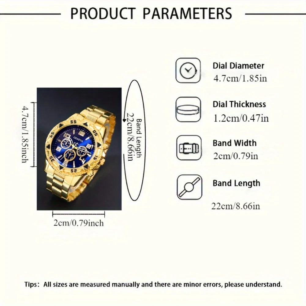 4 Pcs/set Men's Watch Casual Men Watches Set Quartz male wristWatch Fashion Accessories 3pcs Fashion Accessories Ideal Gifts