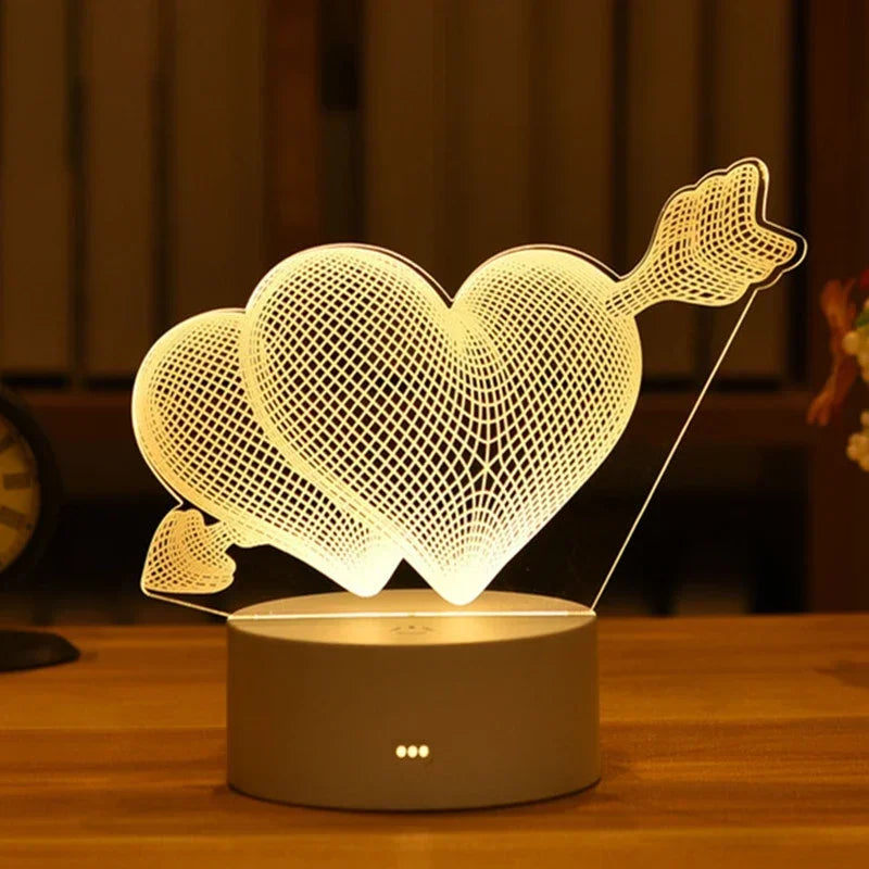 3D Visual Illusion Night Light Visual Creative LED Desk Lamp Changes USB Powered Gift for Kids