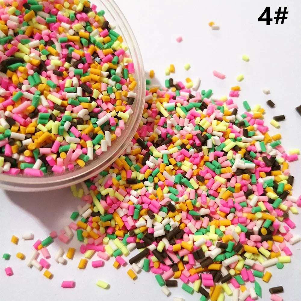 100g DIY Polymer Clay Fake Candy Sweets Sugar Sprinkle Decorations for Fake Cake Dessert Simulation Food Dollhouse Gifts