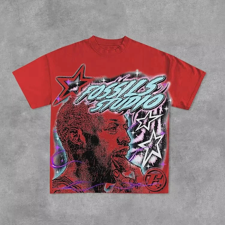 Summer Basketball Legend Graphic Pure Cotton White Short-sleeved T-shirt Men's Y2K Short-sleeved Oversized T-shirt Street Wear