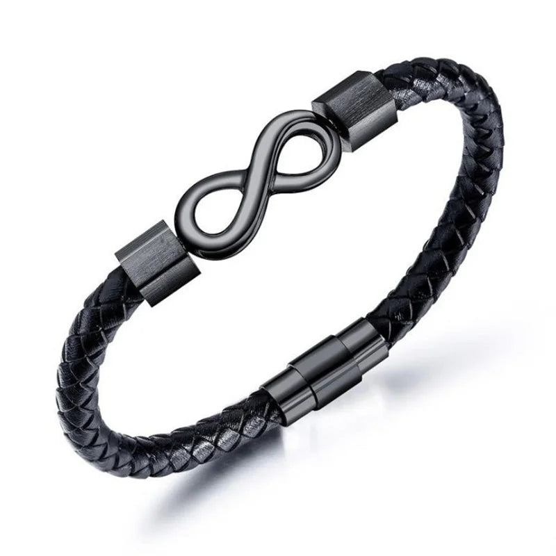 Vintage Leather Bracelet Fashion Number 8 Infinity Bracelet For Men Jewelry Girl Gift Charm Couple Bangles Pulseiras