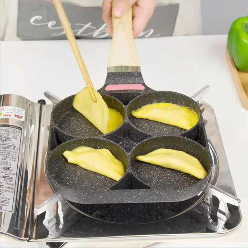 2/4-Hole Egg Frying Pan Non-stick Omelet Pan Egg Pancake Steak Pan Cooking Egg Ham Pans Breakfast Maker Egg Cooker Pan