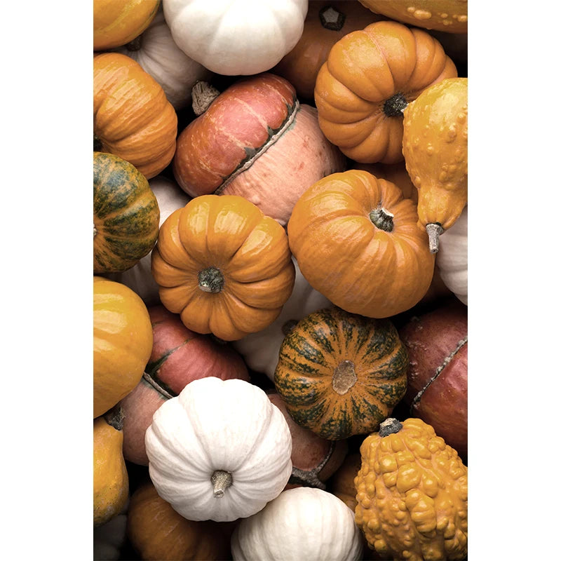 Autumn Yellow Leaves Fall View Landscape Wall Art Print Canvas Painting Pumpkin Halloween Poster Picture Living Room Home Decor