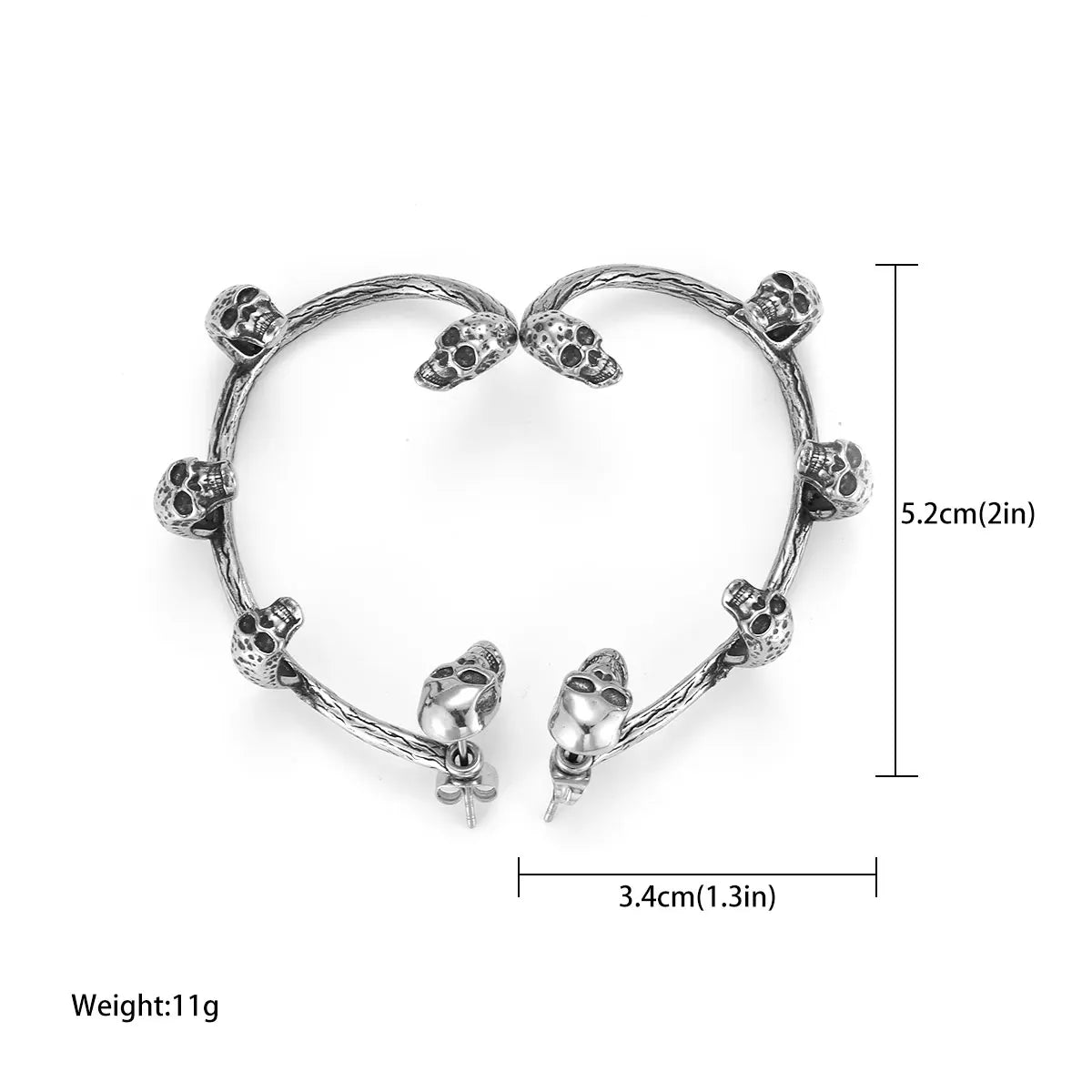 Gothic Women Pensonality Skull Clip Earring Wedding Masquerade Elf Ear Jewelry Girls Non-piercing Cuff Earring Gift