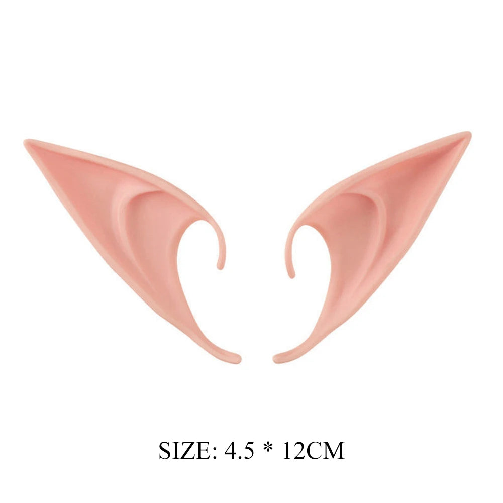 10-1Pair Halloween Angel Elf Ears Fairy Cosplay Latex Ears Halloween Decoration Monster Ears Vampire Cosplay Costume Accessories