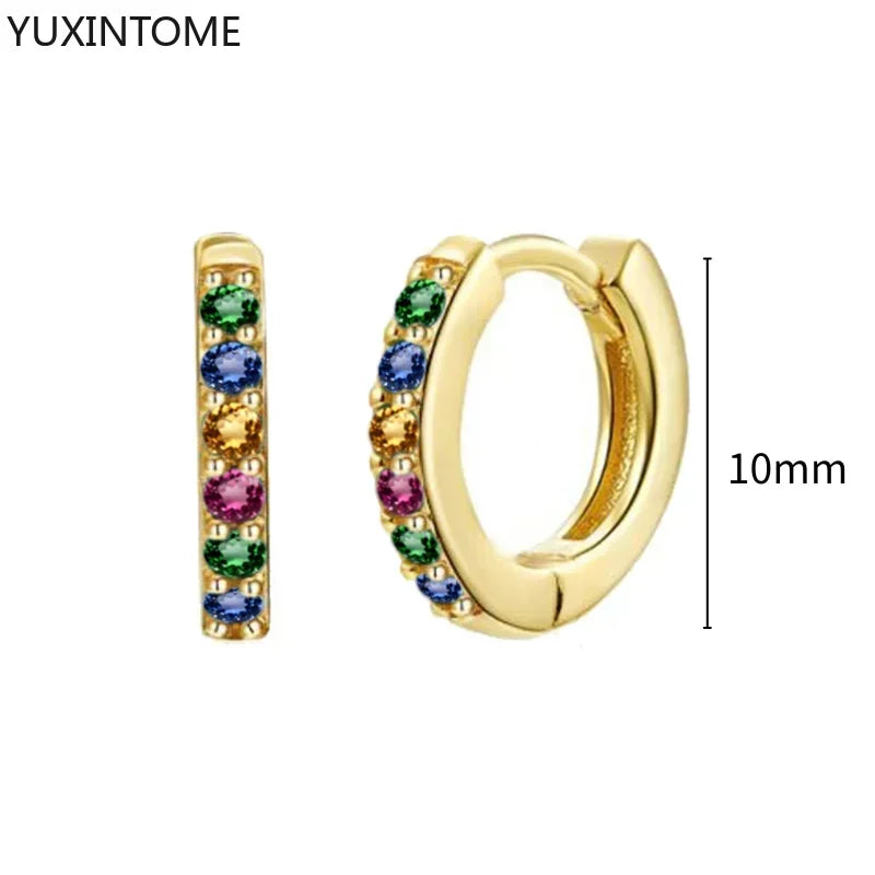 Colorful Crystal Earrings 925 Sterling Silver Ear Needle Stud Earrings for Women Cross Dangle Earrings Party Wedding Jewelry