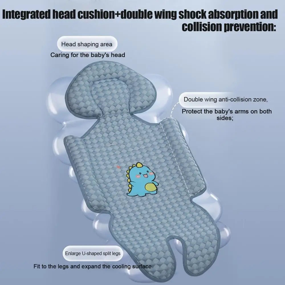Baby Car Seat Cooling Pad Ice Stroller Cooler Mat Breathable Cooling Mat Anti-Slip Seat Pad Cushion Liner Gel Cooling Pad For